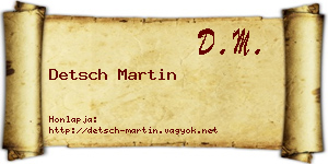 Detsch Martin névjegykártya